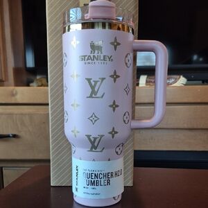 Custom Stanley Pink and Gold LV Quencher H2.0 Tumbler